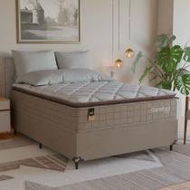 Cama Box Casal + Colchão Comfort Class Pillow Top 138x188 Bege/suede Bege
