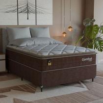 Cama Box Casal + Colchão Comfort Class Pillow Top 138x188 Marrom/suede Marrom Cama Box Casal + Colchão Comfort Class Pillow Top 138x188 Marrom/suede Marrom