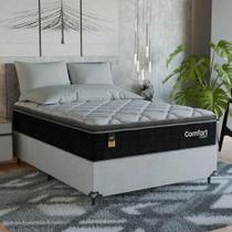 Cama Box Casal + Colchão Comfort Class Pillow Top 138x188 Preto/suede Branco Cama Box Casal + Colchão Comfort Class Pillow Top 138x188 Preto/suede Branco