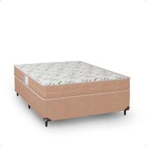 Cama Box Casal + Colchão D33 One Face - 56x138x188cm - Suede Bege Cama Box Casal + Colchão D33 One Face - 56x138x188cm - Suede Bege