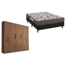 Cama Box Casal + Colchão D33 Ortobom + Guarda Roupa Master 8.6 Atacama