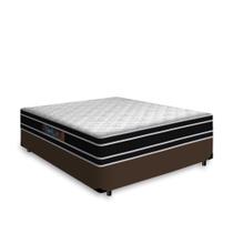 Cama Box Casal + Colchão De Espuma D33 - Castor - Black White Double Face - 138x188x62cm