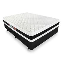 Cama Box Casal + Colchão De Espuma D45 - Castor - Black White Double Face 138cm