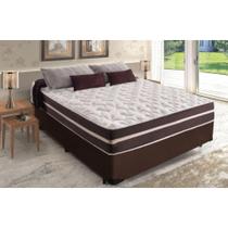 Cama Box Casal + Colchão De Molas Colchões Classic Superlastic 138x188x64 Cor:marrom