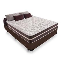 Cama Box Casal + Colchão De Molas - Comfort Prime - Classic Superlastic 138cm Marrom Cama Box Casal + Colchão De Molas - Comfort Prime - Classic Superlastic 138cm Marrom