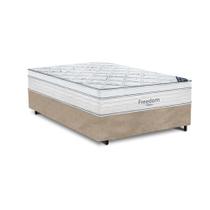 Cama Box Casal + Colchao De Molas Ensacadas Freedom Ortobom 72X138X188