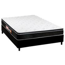 Cama Box Casal: Colchão Espuma Castor D45 Black e White Air + Base CRC Courano Black(138x188)