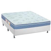 Cama Box Casal: Colchão Espuma Castor D45 Sleep Max + Base CRC Courano White(138x188)