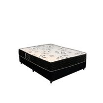 Cama Box Casal Colchão Espuma D33 Bambo Branco Ducci + Box Suede Preto (54x138x188)