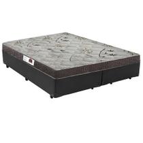 Cama Box Casal Colchão Espuma D33 Bordado + Box Bipartido Sintético Cinza Serra Negra 58x138x188 Cama Box Casal Colchão Espuma D33 Bordado + Box Bipartido Sintético Cinza Serra Negra 58x138x188