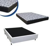Cama Box Casal Colchão Espuma D33 Bordado + Box Branca 20x88x188 Cama Box Casal Colchão Espuma D33 Bordado + Box Branca 20x88x188