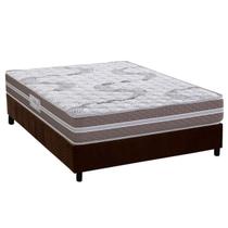 Cama Box Casal: Colchão Espuma D33 Herval Long Live + Base CRC Suede Brown (138x188)
