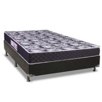 Cama Box Casal: Colchão Espuma D33 Luckspuma Supreme + Base CRC Suede Black(138x188)