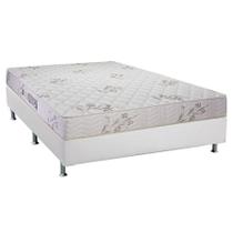 Cama Box Casal: Colchão Espuma D33 Luckspuma Supreme Floral + Base CRC Courano White(138x188) Cama Box Casal: Colchão Espuma D33 Luckspuma Supreme Floral + Base CRC Courano White(138x188)
