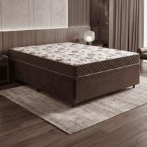 Cama Box Casal Colchão Espuma D33 Marquês 138x188x57cm Marrom Umaflex - Suporta até 90kg por Pessoa