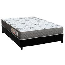 Cama Box Casal: Colchão Espuma D33 Orthoflex ComfortPedic Black + Base CRC Suede Black (138x188)