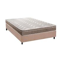 Cama Box Casal: Colchão Espuma D33 Paropas Anatômico Confort Ultra Firme + Base CRC Suede Clean (138x188)