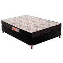 Cama Box Casal: Colchão Espuma D33 Paropas Pasquale + Base CRC Suede Black(138x188) Cama Box Casal: Colchão Espuma D33 Paropas Pasquale + Base CRC Suede Black(138x188)