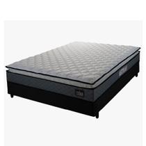 Cama Box Casal Colchão Espuma D33 Pillow Top Millenium 138X188X57Cm Cinza/Preto