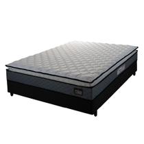 Cama Box Casal Colchão Espuma D33 Pillow Top Millenium 138x188x57cm Cinza/Preto Hellen