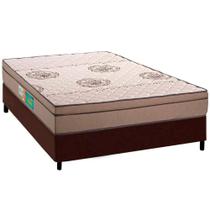 Cama Box Casal: Colchão Espuma D33 Polar Pérola + Base CRC Courano Brown(138x188)