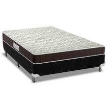 Cama Box Casal: Colchão Espuma D33 Probel Advanced Mega Resistente + Base CRC Suede Black(138x188)