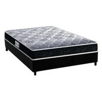 Cama Box Casal: Colchão Espuma D33 Probel /EP Advanced Tech1500 + Base CRC Suede Black(138x188)