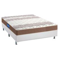 Cama Box Casal: Colchão Espuma D33 Probel Guarda Costas + Base CRC Courano White(138x188)