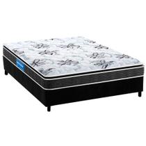 Cama Box Casal: Colchão Espuma D33 Probel Guarda Costas Premium Extra Firme + Base CRC Suede Black(138x188)