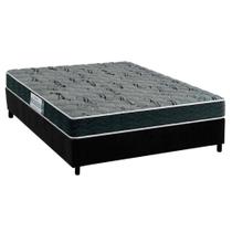 Cama Box Casal: Colchão Espuma D33 Probel ProDormir Advanced Mega Resistente + Base CRC Suede Black(138x188)