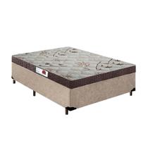 Cama Box Casal Colchão Espuma D45 Bordado + Box Suede Bege RC Sono Leve 60x138x188 Cama Box Casal Colchão Espuma D45 Bordado + Box Suede Bege RC Sono Leve 60x138x188