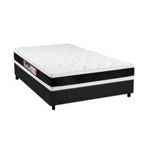 Cama Box Casal: Colchão Espuma D45 Castor Black e White Double Face + Base CRC Suede Gray(138x188)