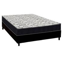 Cama Box Casal: Colchão Espuma D45 Ortobom Airtech 150 + Base CRC Suede Black (138x188)