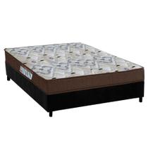 Cama Box Casal: Colchão Espuma D45 Ortobom /EP Fort Tech ISO 150 + Base CRC Courano Black(138x188)