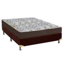 Cama Box Casal: Colchão Espuma D45 Ortobom /EP Fort Tech ISO 150 + Base CRC Suede Brown(138x188)