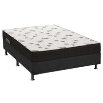 Cama Box Casal: Colchão Espuma D45 Ortobom Light + Base CRC Suede Black(138x188)