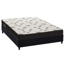 Cama Box Casal: Colchão Espuma D45 Ortobom Light + Base CRC Suede Black(138x188)