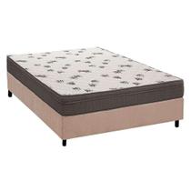 Cama Box Casal: Colchão Espuma D45 Ortobom Light Saúde + Base CRC Suede Clean(138x188)