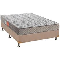 Cama Box Casal: Colchão Espuma D45 Paropas Pasquale + Base CRC Suede Clean(138x188)