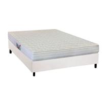 Cama Box Casal: Colchão Espuma Herval AG65 Frontier + Base CRC Courano White(138x188)
