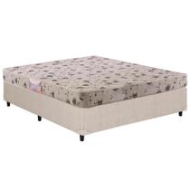 Cama Box Casal: Colchão Espuma Herval Sueño + Base CRC Courano Clean(138x188)