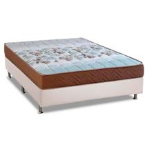 Cama Box Casal: Colchão Espuma Kappesberg D40 Sonolev + Base CRC Courano White(138x188)