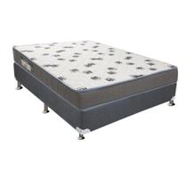 Cama Box Casal: Colchão Espuma Ortobom D33 Light + Base CRC Suede Gray(138x188)