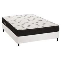 Cama Box Casal: Colchão Espuma Ortobom D45 Light + Base CRC Courano White(138x188)