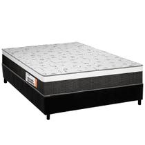 Cama Box Casal: Colchão Espuma Plumatex D28 Falcon Ultra Firme + Base CRC Suede Black(138x188)