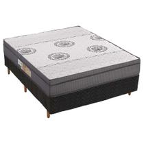 Cama Box Casal: Colchão Espuma Polar D28/EP Orthopremium + Base CRC Rústico Black(138x188)