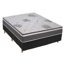 Cama Box Casal: Colchão Espuma Polar D33 Pérola Premium + Base CRC Fantasy Black(138x188)