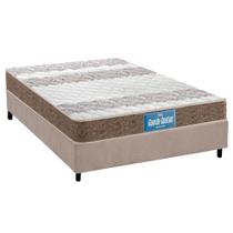 Cama Box Casal: Colchão Espuma Probel D33/EP Guarda Costas Próintense Double Face + Base CRC Suede Clean(138x188)
