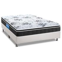 Cama Box Casal: Colchão Espuma Probel D40 Guarda Costas Premium Hiper Firme + Base CRC Courano White(138x188)