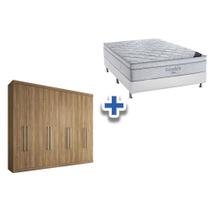 Cama Box Casal + Colchão Freedom Ortobom + Guarda Roupa Master Vip 8.4 Atacama